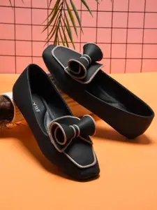 JodyHub Women Square Toe Slip-On Flats With Bows