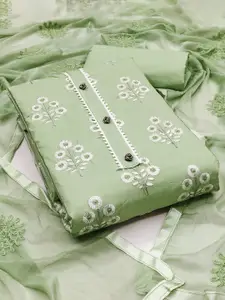 KALINI Floral Embroidered Thread Work Unstitched Dress Material