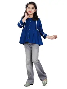 DMP FASHION Kids Girls Round Neck Cotton Top