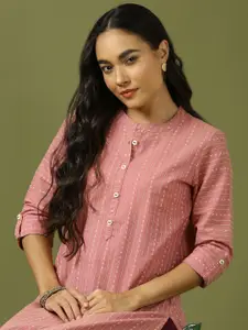 Anouk Women Geometric Dobby Kurta