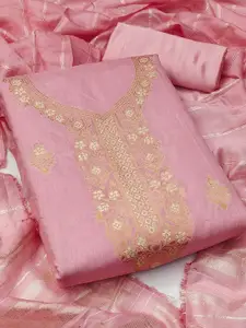 KALINI Floral Woven Design Zari Banarasi Jacquard Unstitched Dress Material