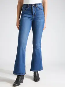 TARAMA Women Flared High-Rise Light Fade Stretchable Jeans