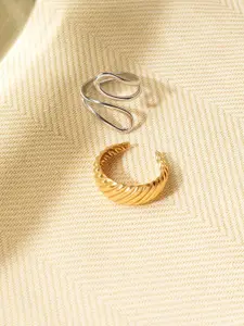 Niska Pack of 2 Silver & Gold-Plated Finger Rings