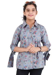 DMP FASHION Girls Floral Print Shirt Style Top