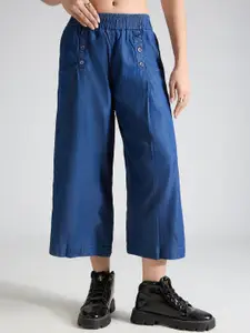 TARAMA Women Wide Leg High-Rise Stretchable Jeans