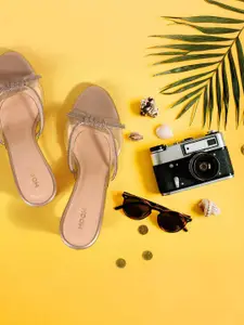 Mochi Women Embellished Open Toe Block Sandals