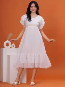 BAESD Women Self Design Fit & Flare Midi Dress