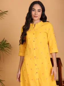 Anouk Women Ethnic Mandarin Collar Dobby Kurta