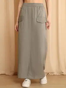 NEUDIS Cotton Cargo Maxi Skirt With Side Pockets