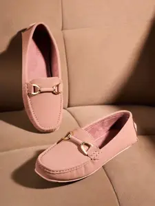 ID Women Solid Horsebit Loafers