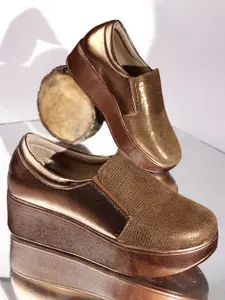 THE WHITE POLE Women Fashionable Trending Fancy Platform Loafers