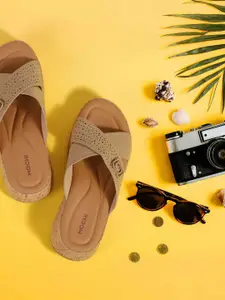 Mochi Women Textured Wedge Sandals