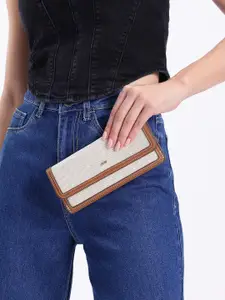 MANGO Women Textured Envelope Wallet