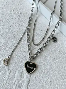 KRENOZ Heart Engraved Forever Necklace
