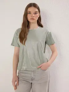 Trendyol Women Round Neck Casual Cotton Top