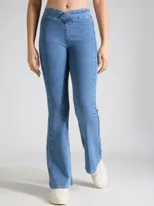 TARAMA Women Flared High-Rise Stretchable Jeans