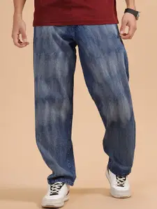 WROGN Men Comfort Wide Leg Mid-Rise Light Fade Pure Cotton Jeans