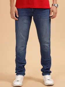 WROGN Men Comfort Slim Fit Mid-Rise Low Distress Light Fade Jeans