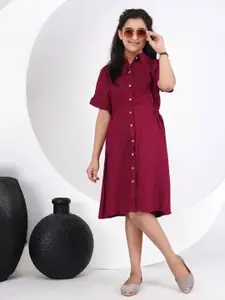 DMP FASHION Girls Cotton Shirt Style Dress