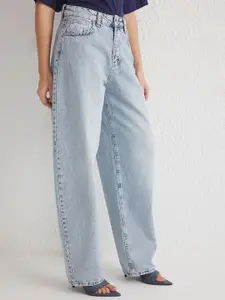 Trendyol Women Mid-Rise Heavy Fade Baggy Jeans