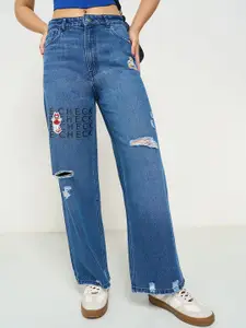 SF JEANS by Pantaloons Women Regular Fit Low-Rise Mildly Distressed Jeans