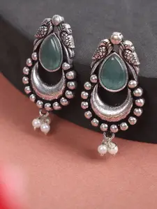 Sangria Artificial Stones Studded & Beaded Animal Shaped Drop Earrings