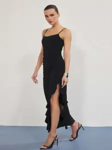 Trendyol Women Solid Shoulder Straps Maxi Dress