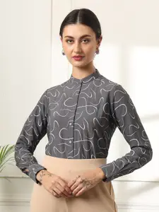 FITHUB Women Abstract Printed Formal Shirt