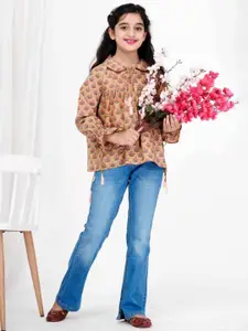 DMP FASHION Girls Ethnic Motifs Print Cotton Top