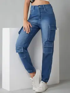 DOLCE CRUDO Women Regular Fit High-Rise Light Fade Jeans