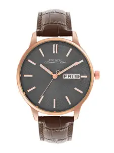 French Connection Men Leather Straps Analogue Watch FCN065BL