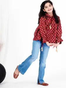 DMP FASHION Girls Polka Dot Printed Regular Top