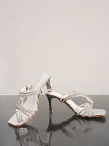 Froh Feet Women Trappy Mid Stiletto Embellished Party Kitten Sandals