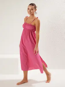 Trendyol Women Solid A-Line Midi Dress