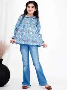 DMP FASHION Girls Ethnic Motifsl Print Cotton A-Line Top