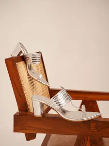 Froh Feet Women Solid Regular Block Sandal With Ethnic - Embellished