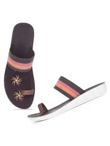 PENNEN Women Printed One Toe Flats