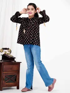 DMP FASHION Girls Ethnic Motifs Printed Cotton Regular Top