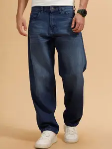 WROGN Men Comfort Wide Leg Mid-Rise Light Fade Jeans