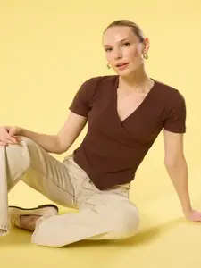 Trendyol Women V-Neck Wrap Top