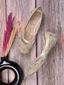 Jove Women Embellished Ethnic Mojaris Flats