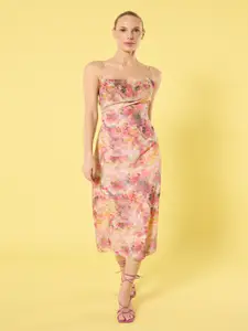 Trendyol Women Floral Print Sheath Midi Dress