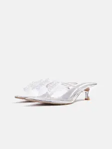 Froh Feet Embellished Peep Toe Party Kitten Peep Toes