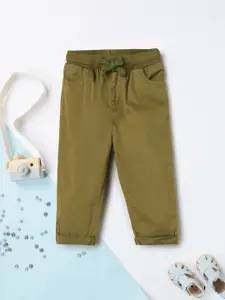 max Boys Solid Mid-Rise Chinos Trousers