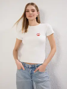 Trendyol Ekru Women Round Neck Top