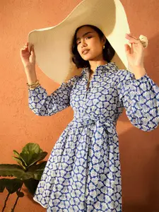 Pink Paprika by SASSAFRAS Women Floral Print A-Line Dress