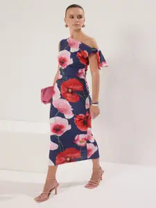 Trendyol Women Floral Print Sheath Midi Dress