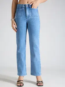 TARAMA Women Straight Fit High-Rise Stretchable Jeans