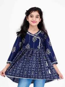 DMP FASHION Girls Floral Printed V-Neck Cotton Top