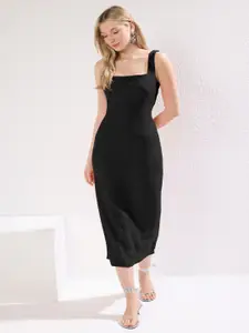 Trendyol Women 1 Solid Sheath Midi Dress